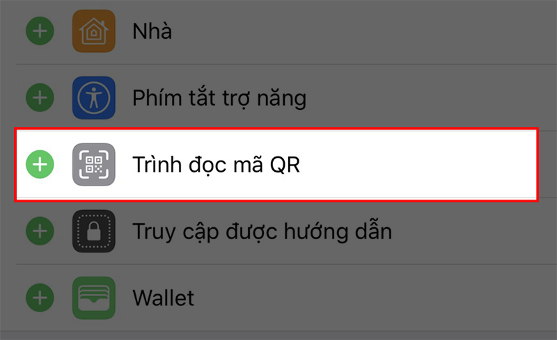 Cách quét mã Qr trên iPhone trên Trung tâm điều khiển